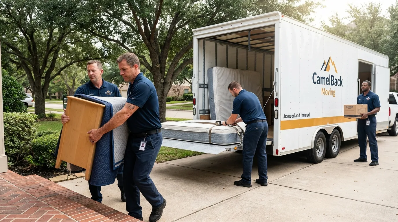 Crew loading residential truck for cross-state move from Gainesboro, TN