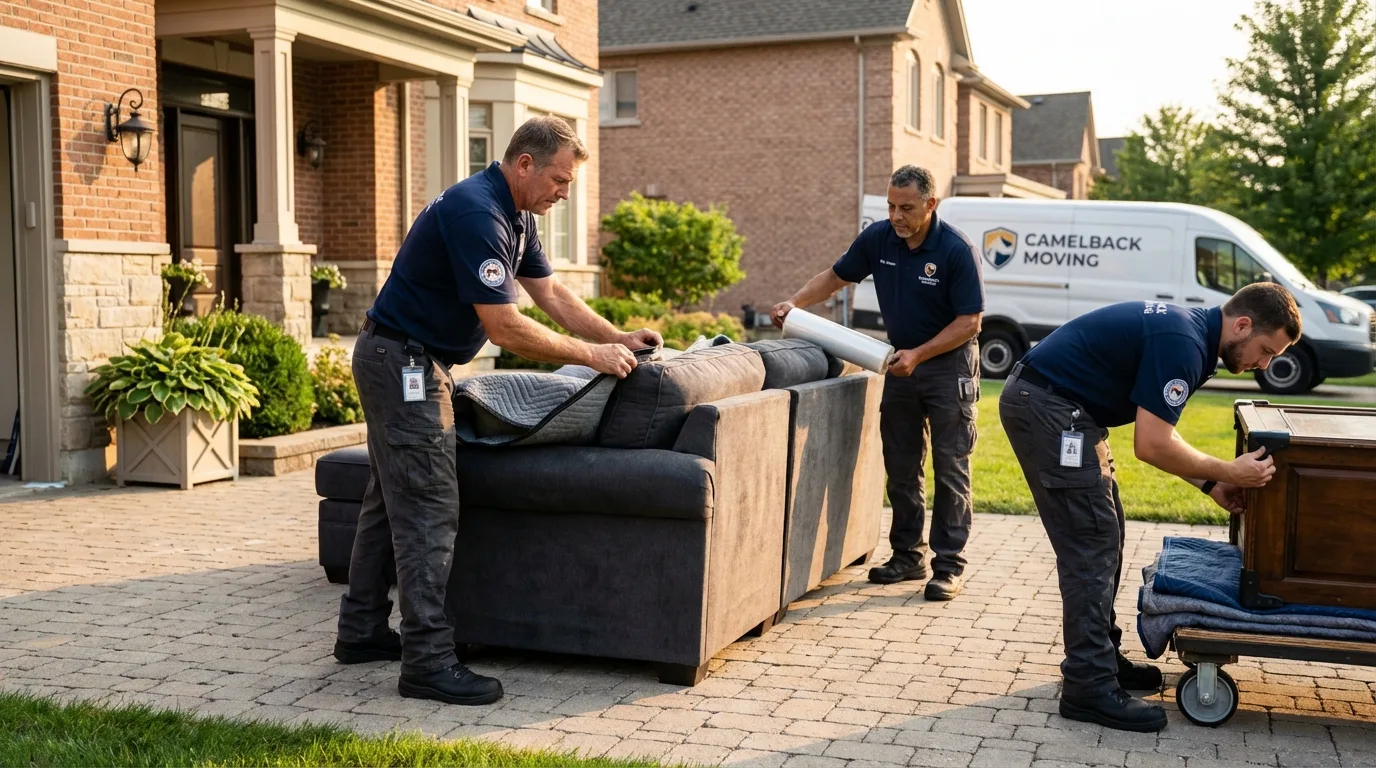 Large estate moving crew wrapping furniture in Gainesboro, TN