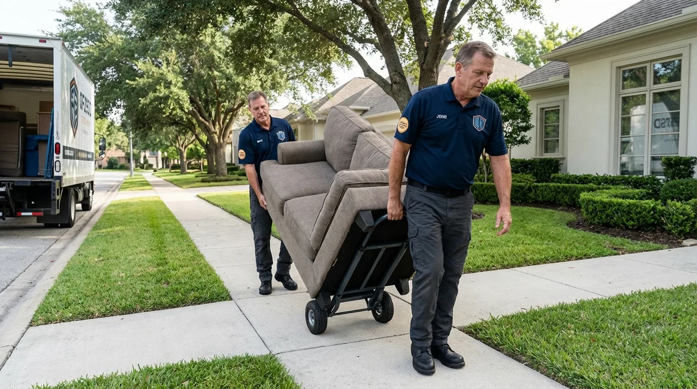 Local residential moving crew loading furniture in Gainesboro, TN